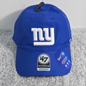 47 Brand New York Giants NFL Clean Up Brrr Adjustable Strapback Hat Cap Blue NEW